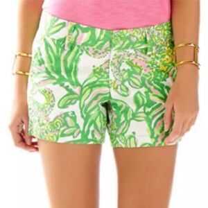 Lilly Pulitzer Green Floral Print Bermuda Shorts